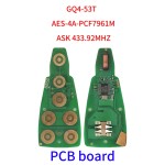 Jeep Cherokee 4 Button 433Mhz 4A Chip Fobik 2014-2022 for FCC: GQ4-53T